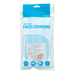 Pack of ten disposable face masks
