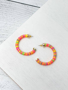 Rubber Disc Hoop Earrings