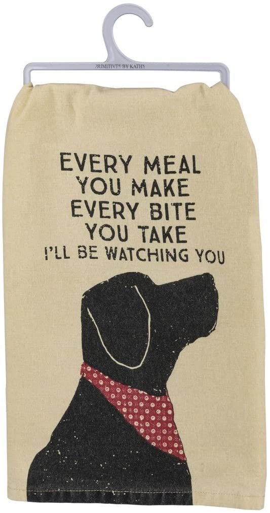 Every Bite I'll Be Watching You Cotton Dish Towel