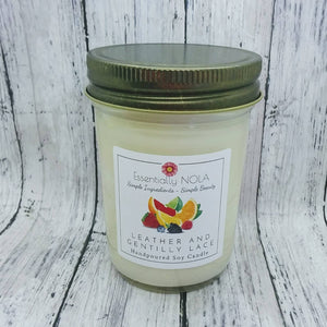 Soy Candle - Leather and Gentilly Lace - Citrus Berry