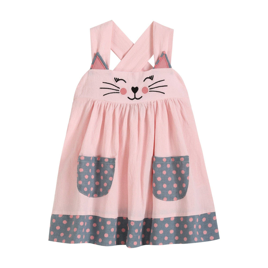 Pink and Purple Dot Kitty Pocket Dress