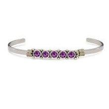 Load image into Gallery viewer, February Birthstone Bangle Bracelet