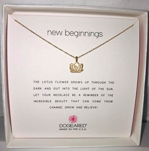 Dogeared New Beginnings Lotus Gold Necklace