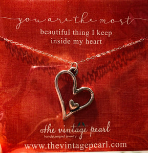You are the most beautiful thing I keep inside my heart necklace