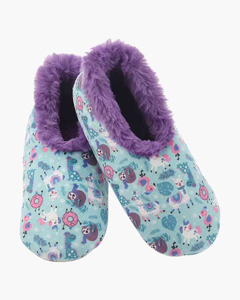 Furry nice Snoozies slippers Llamas and friends