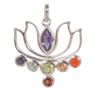 Sterling Silver Lotus Chakra Pendant