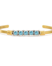 Load image into Gallery viewer, March Birthstone Bangle Bracelet