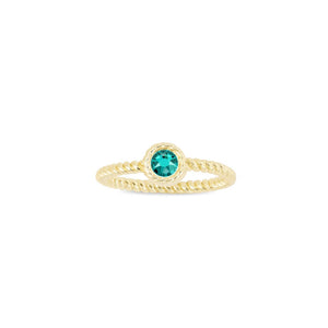 Luca & Danni May Birthstone Ring silver or gold