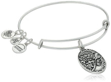 Load image into Gallery viewer, Alex and Ani Because I love you, Mom II Expandable Rafaelian Silver Bracelet