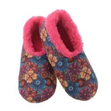 Snoozies Furry Nice Floral Slippers