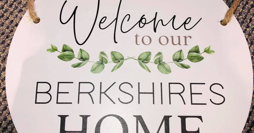 White Round Welcome to our home sign