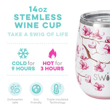 Load image into Gallery viewer, Cherry Blossom Stemless Wine Cup (14oz)
